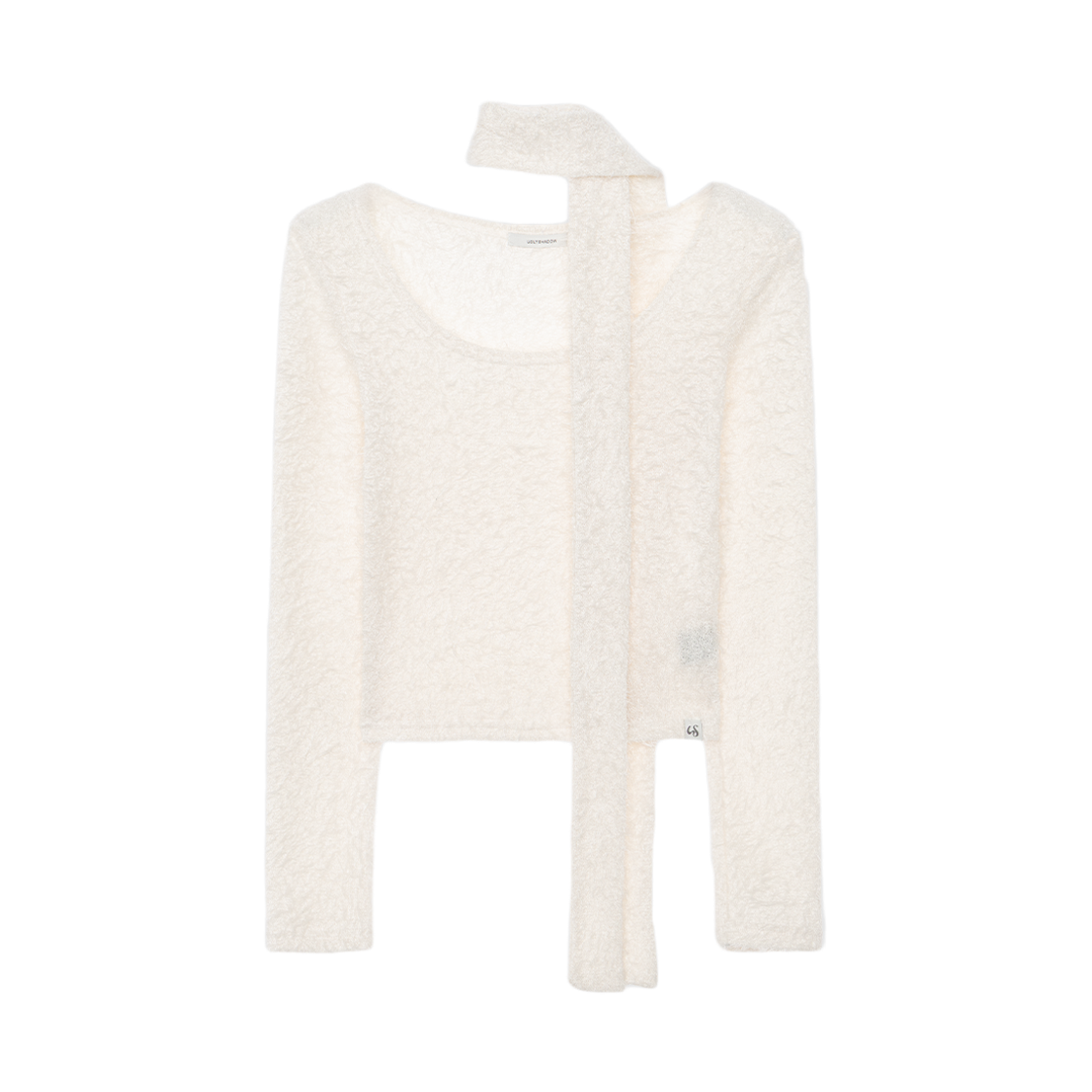 LUV023 UGLYSHADOW Scarf Round T-shirt Ivory