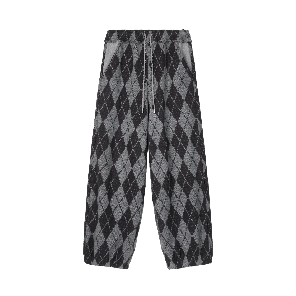 솜속 아가일 콘트라스트 니티드 팬츠 멜란지 그레이(SOMSOC Argyle Contrast Knitted Pants Melange Grey) - 1