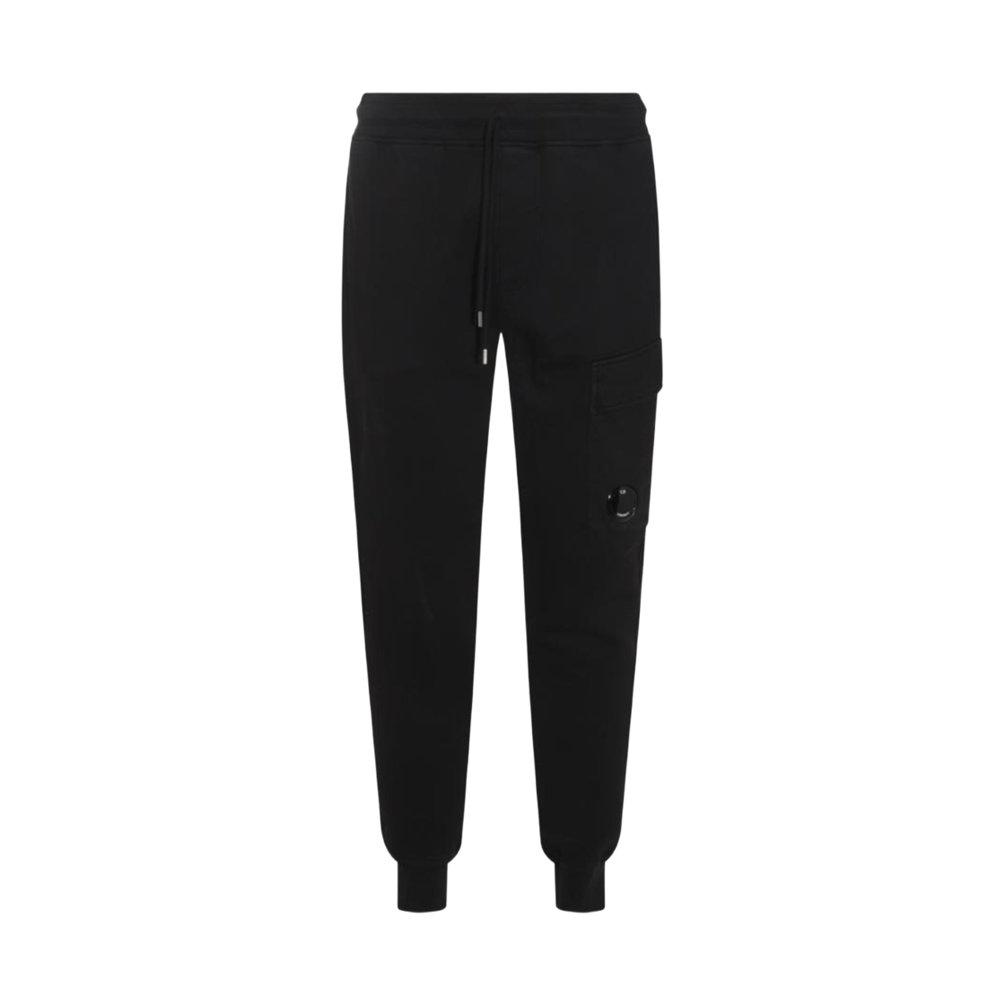18CMSP100A110044G999 C.P. Company Diagonal Lens Wappen Fleece Cargo Sweat Pants Black - 25SS