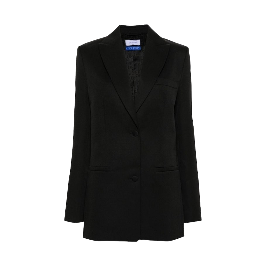 (W) 오프화이트 울 싱글 블레이저 블랙((W) Off-White Wool Single Blazer Black)