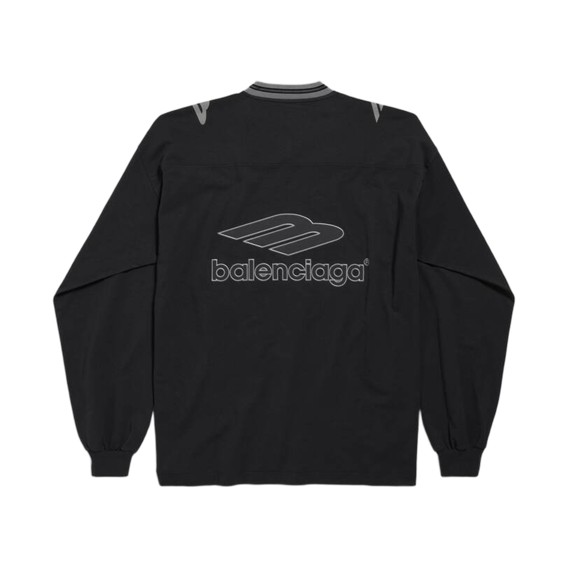 발렌시아가 3B 풋볼 롱 슬리브 브이넥 티셔츠 블랙 앤트러사이트(Balenciaga 3B Football Long Sleeve V-Neck T-Shirt Black Anthracite) - 2