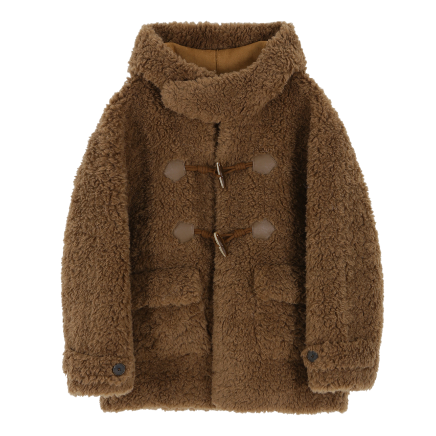 A25FWJP60BR0F Asura Wool Shearling Hoodie Mustang Brown