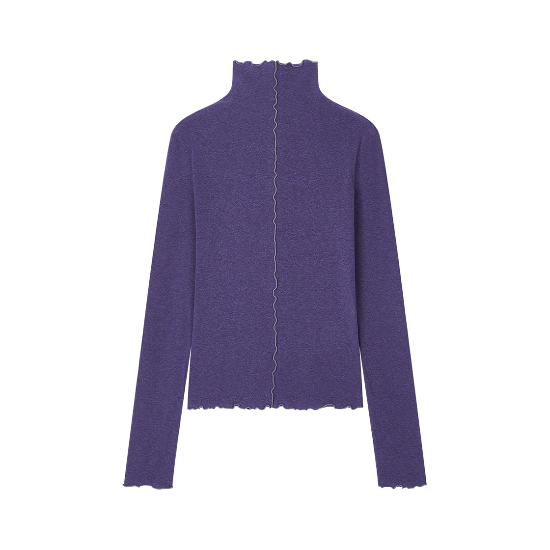 솜속 로위 웨이비 터틀넥 탑 퍼플(SOMSOC Lowe Wavy Turtleneck Top Purple)
