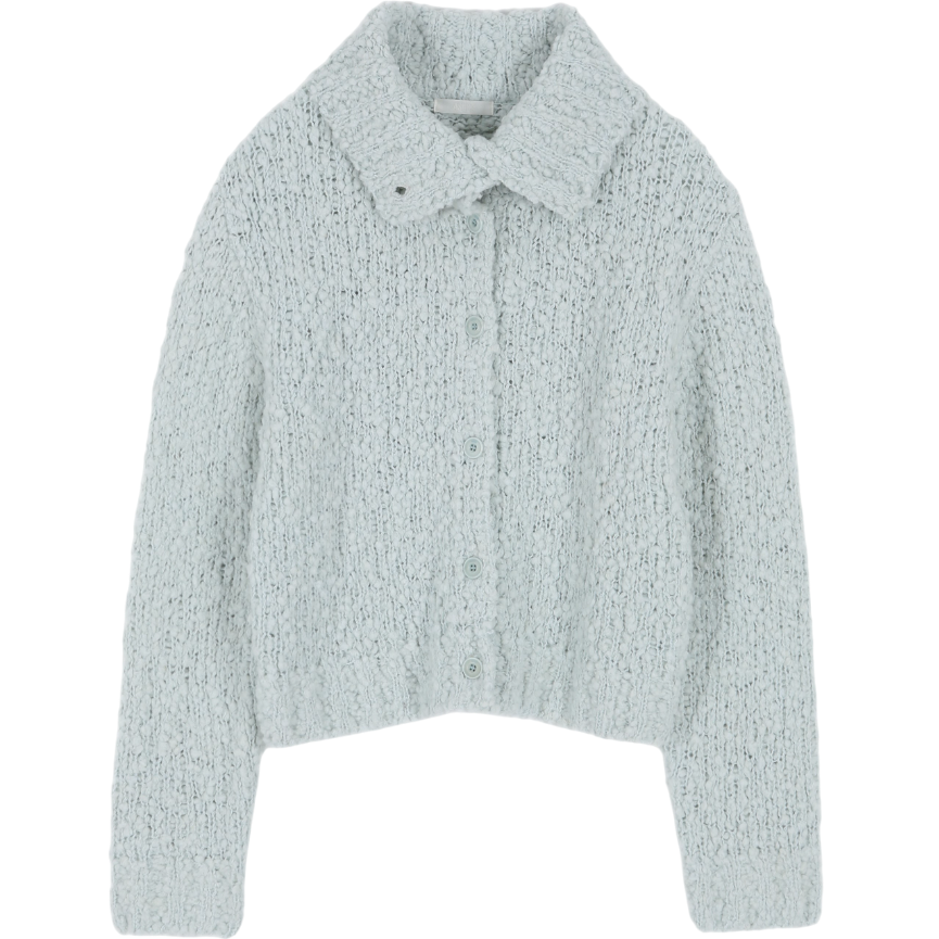 A25FWKN2SB0F Asura Cozy Highneck Cardigan Sky Blue