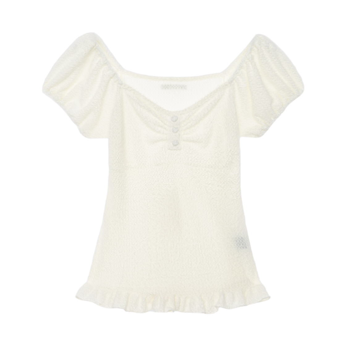 LUV027 UGLYSHADOW Star Frill Long Sleeveless T-Shirt White