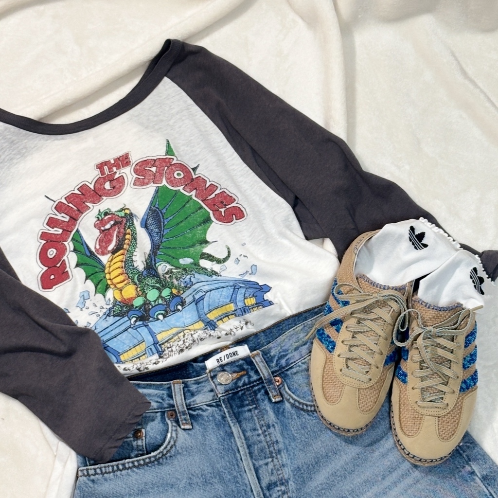 Adidas x Clot Gazelle Linen Khaki Light Blue 착용 스타일
