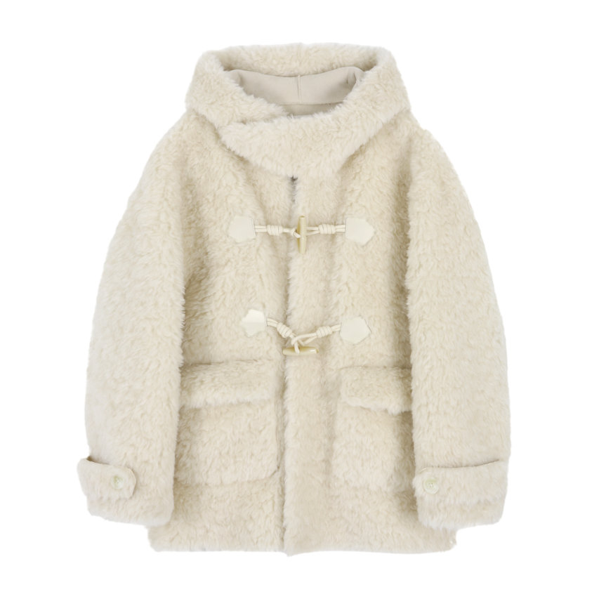 A25FWJP61IV0F Asura Wool Shearling Hoodie Mustang Ivory