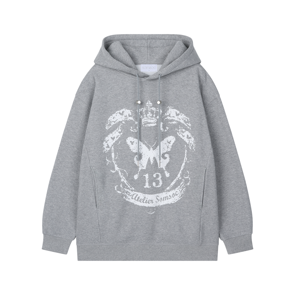 솜속 론느 심볼 아트워크 후디 멜란지 그레이(SOMSOC Ronne Symbol Artwork Hoodie Melange Grey)