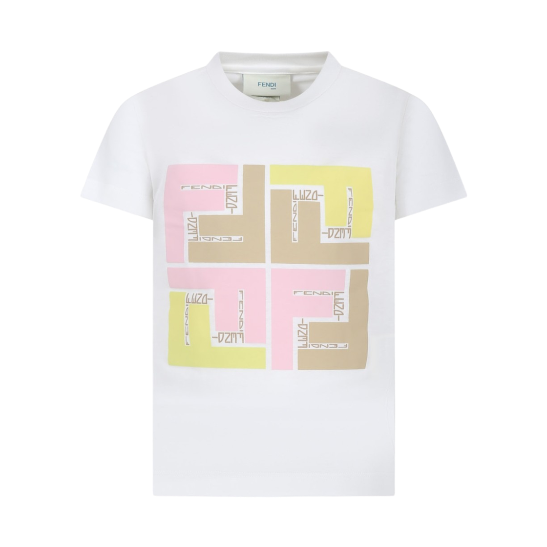 JUI1587AJF14OS (Kids) Fendi Maxi Print T-Shirt White