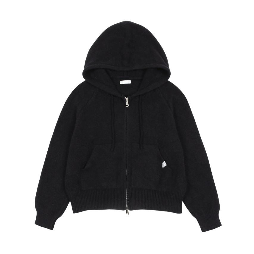 B25FWKN15BK0F Asura As Basic Knit Hood Zip Up Black
