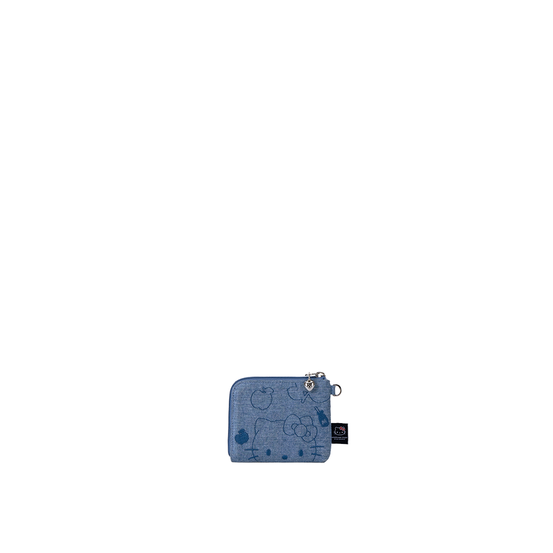 조셉앤스테이시 데님 키링 카드 월렛 헬로키티 워시드 블루(Joseph&Stacey Denim Keyring Card Wallet Hello Kitty Washed Blue)