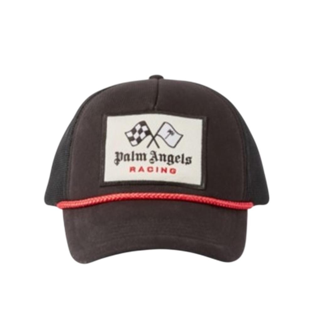 팜엔젤스 PA 레이싱 캡 - 블랙(Palm Angels Pa Racing Cap - Black)