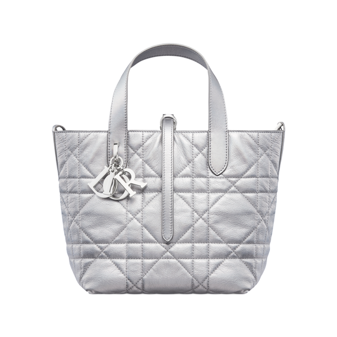 디올 스몰 디올 뚜주흐 버티컬 토트백 이리디센트 메탈릭 매크로까나쥬 카프스킨 실버(Dior Small Dior Toujours Vertical Tote Bag Iridescent Metallic Macro Cannage Calfskin Silver) - 1