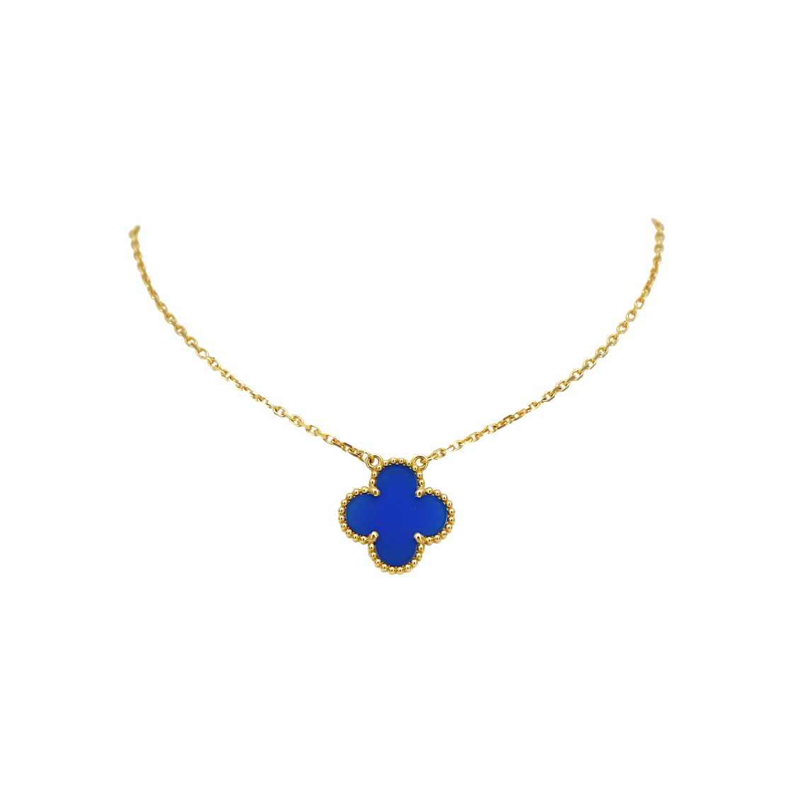 IT427HQB4ENC Van Cleef & Arpels Vintage Alhambra Agate Necklace