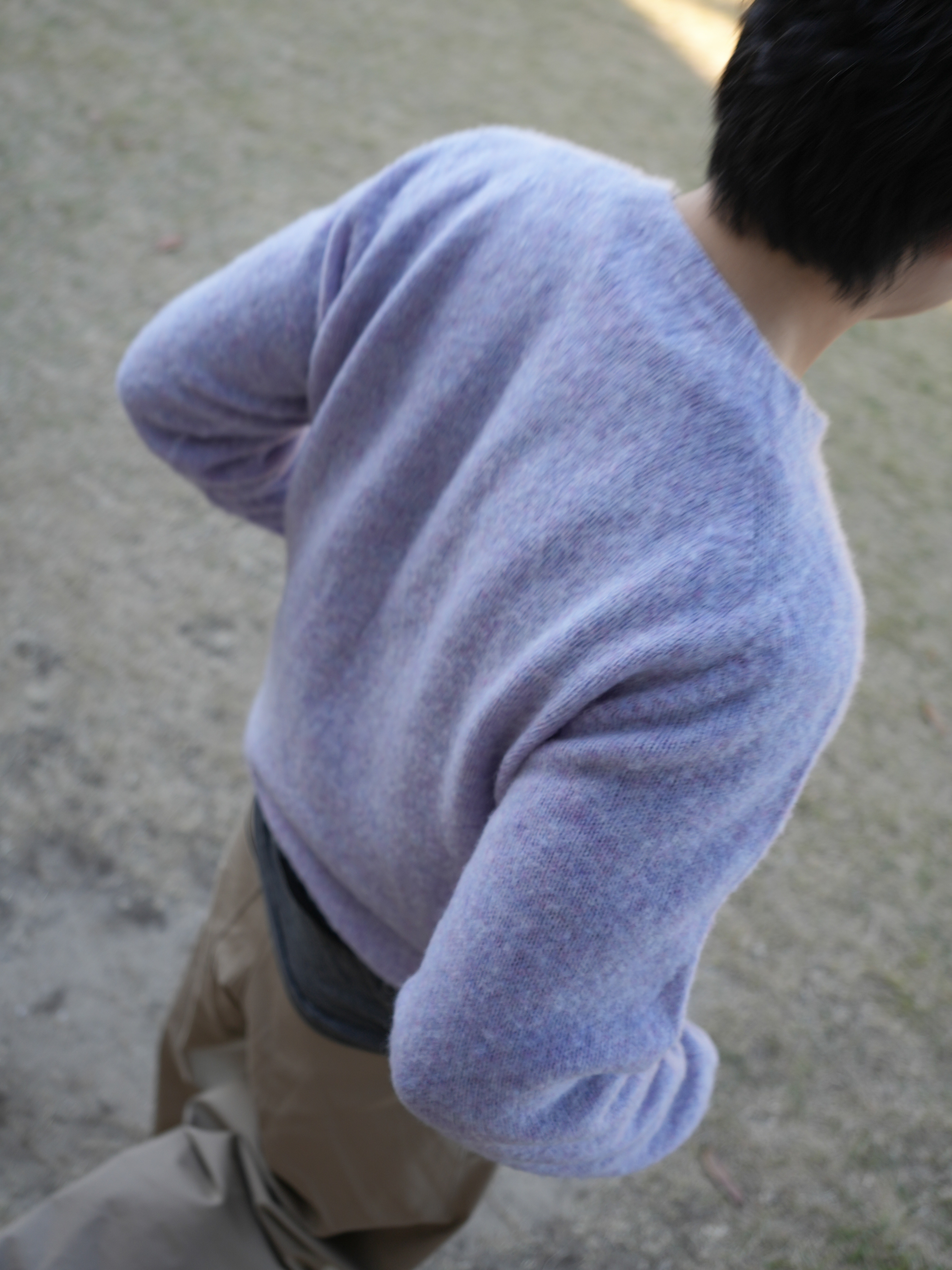 STU Stitch Cotton Tuck Pants Beige 착용 스타일 - 2