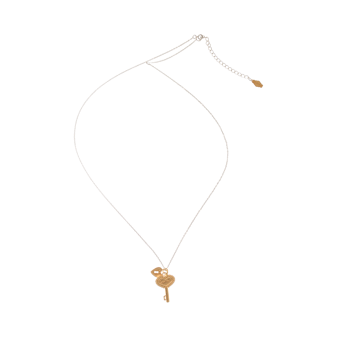 TBH52GHMN020SDON TOWTOW.ARCHIVE Oldie Hotel Key Pendant Necklace Silver&Gold