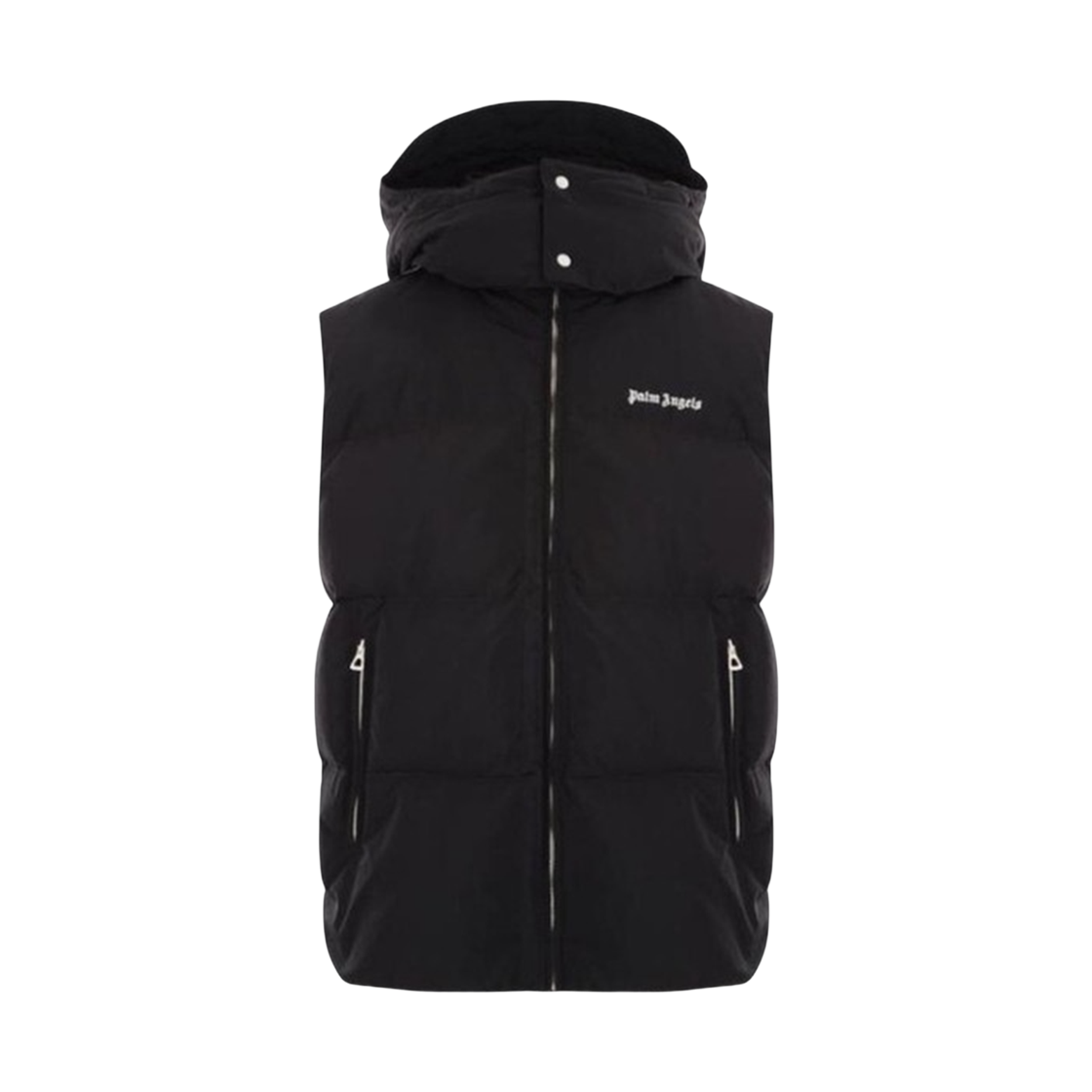 P3AMMA199 Palm Angels Classic Track Hoody Down Vest - Black