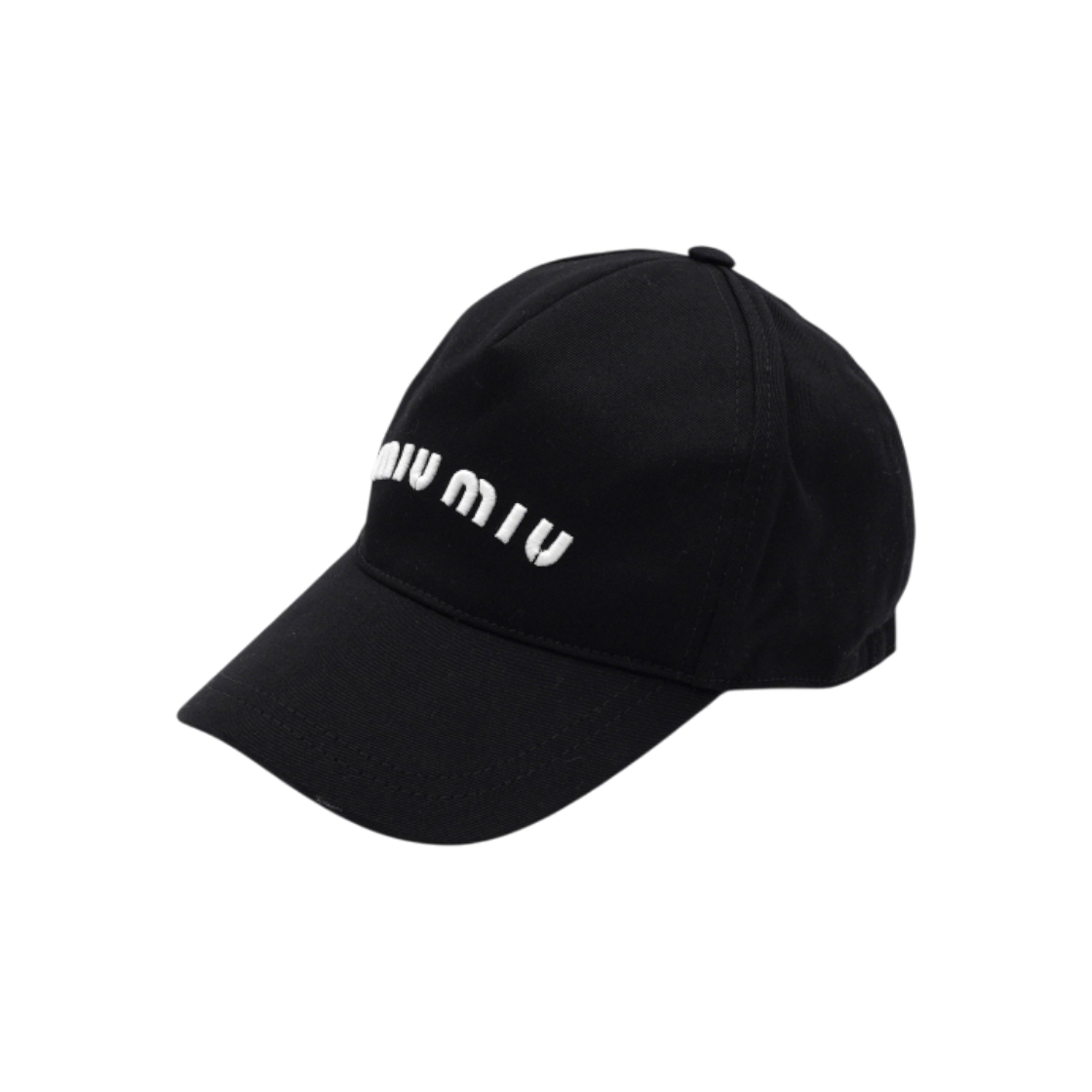ITI6QNA2ON3J Miu Miu Drill Logo Black Women's Baseball Cap