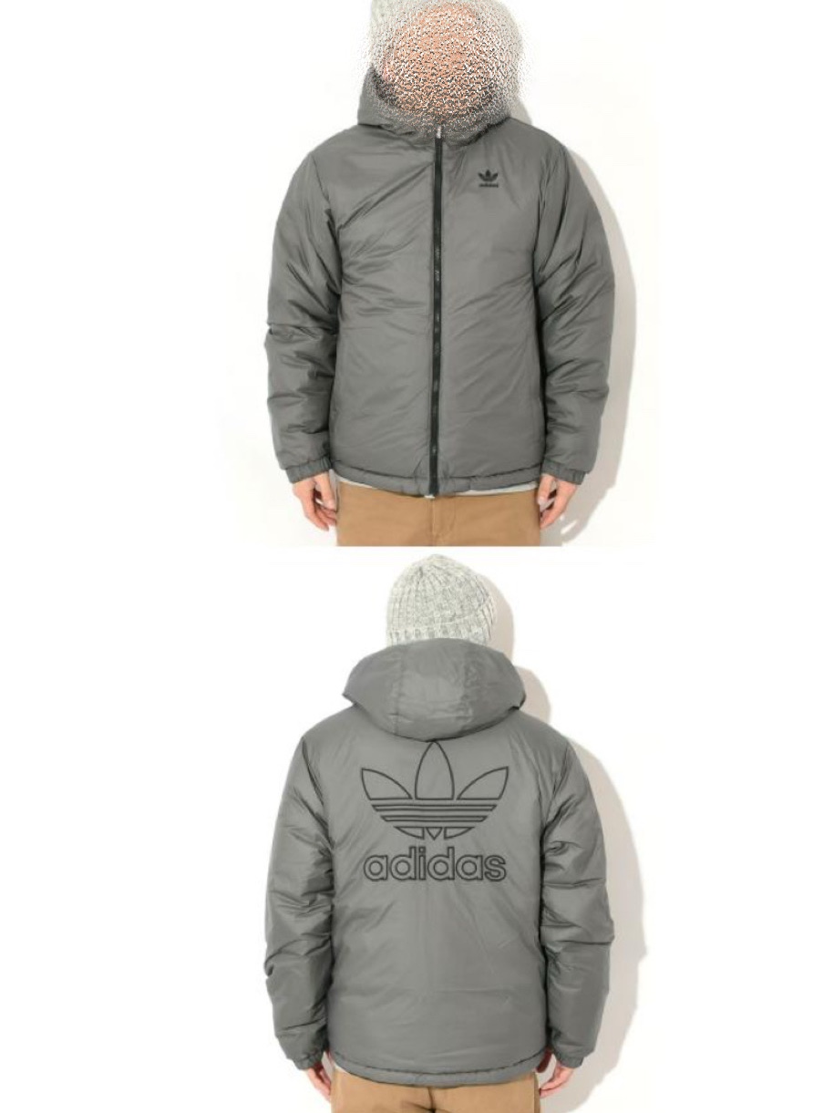 Adidas Originals Adicolor Reversible Jacket Black Grey Four - KR Sizing, The North Face Ventus On Jacket Black 착용 스타일 - 2
