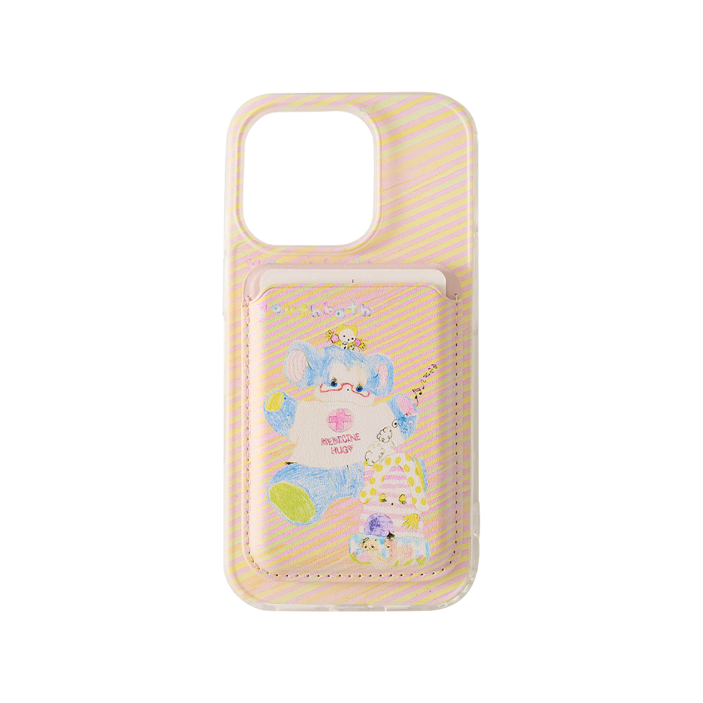 유쓰배쓰 맥세이프 카드 월렛 폰 케이스_코랄 베어(YOUTHBATH MagSafe Card Wallet Phone Case_Coral Bear)