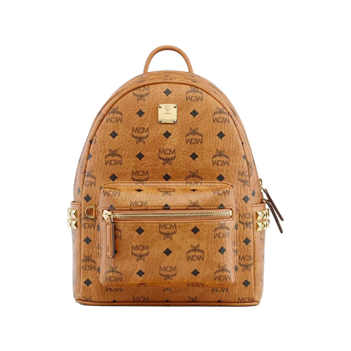 MCM 비세토스 스몰 스타크 사이드 스터드 백팩 꼬냑(MCM Stark Side Studs Backpack in Visetos Small Cognac)