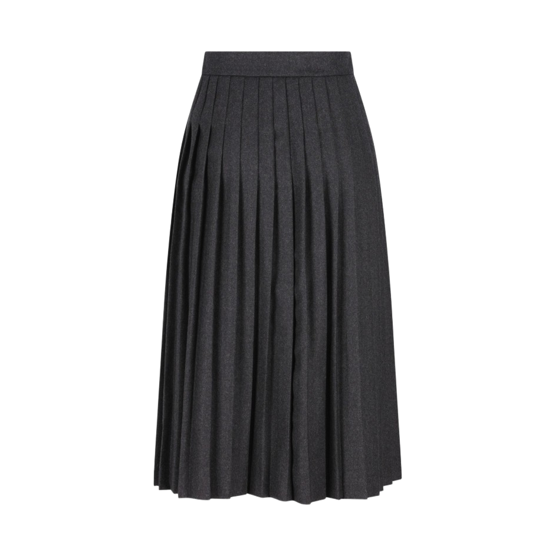 P118Z1-1GZ-F0308 (W) Prada Pleated Wool Flannel Skirt Anthracite Gray