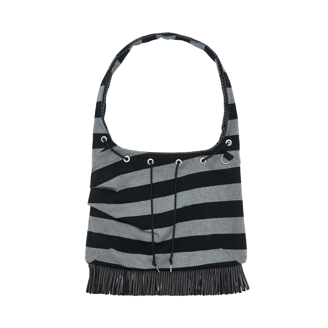 솜속 비앙 프린지 콘트라스트 백 블랙(SOMSOC Vian Fringe Contrast Bag Black) - 1