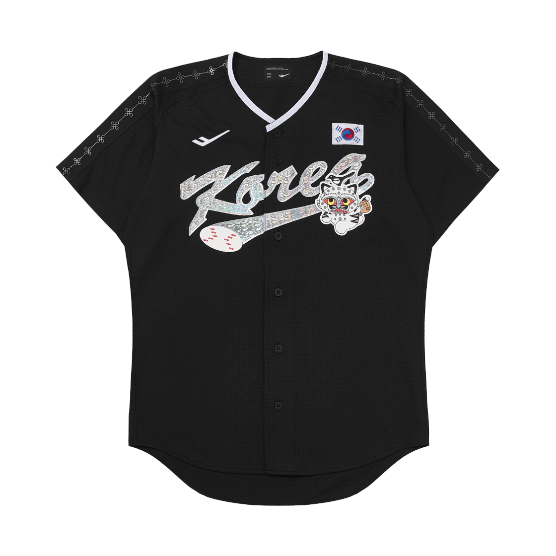 KBO x 프로스펙스 x 뮷즈 야구 대표팀 까치 호랑이 레플리카 유니폼 블랙 (논 마킹 버전)(KBO x Prospecs x Muds Baseball Team Magpie and Tiger Replica Uniform Black (Non Marking Ver.))