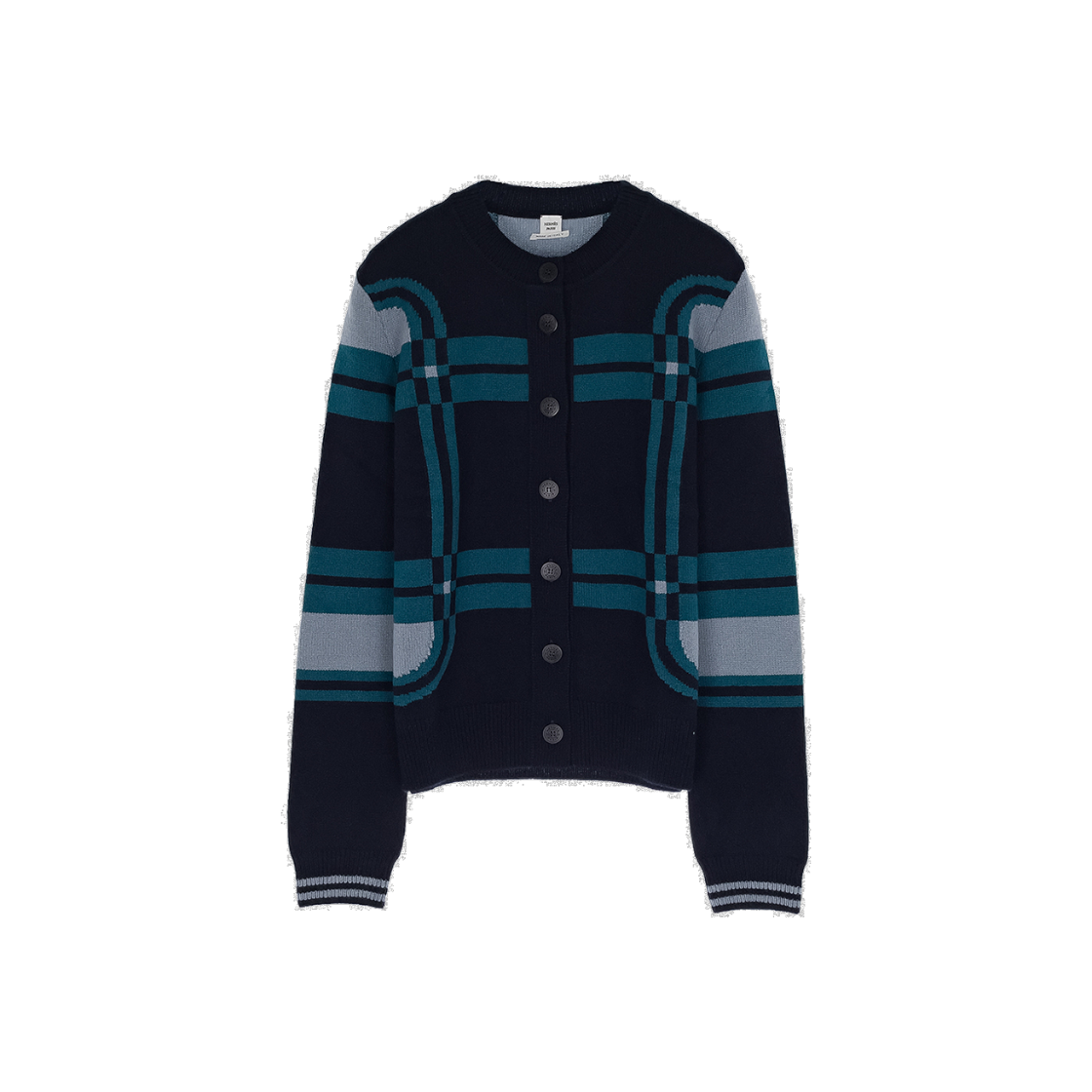 ITGK76S8Q4SC Hermes Bride de Gala Tartan Long Sleeve Cashmere Cardigan 38 Vert Oxyde