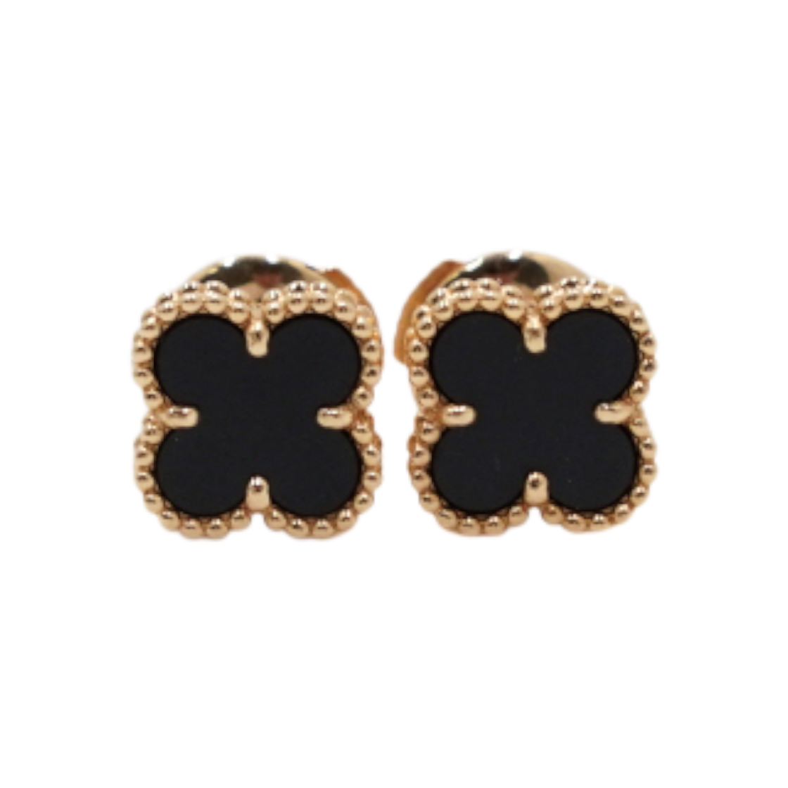 ITD7D5M2PGU5 Van Cleef & Arpels Sweet Alhambra Onyx Earrings in 18K Yellow Gold