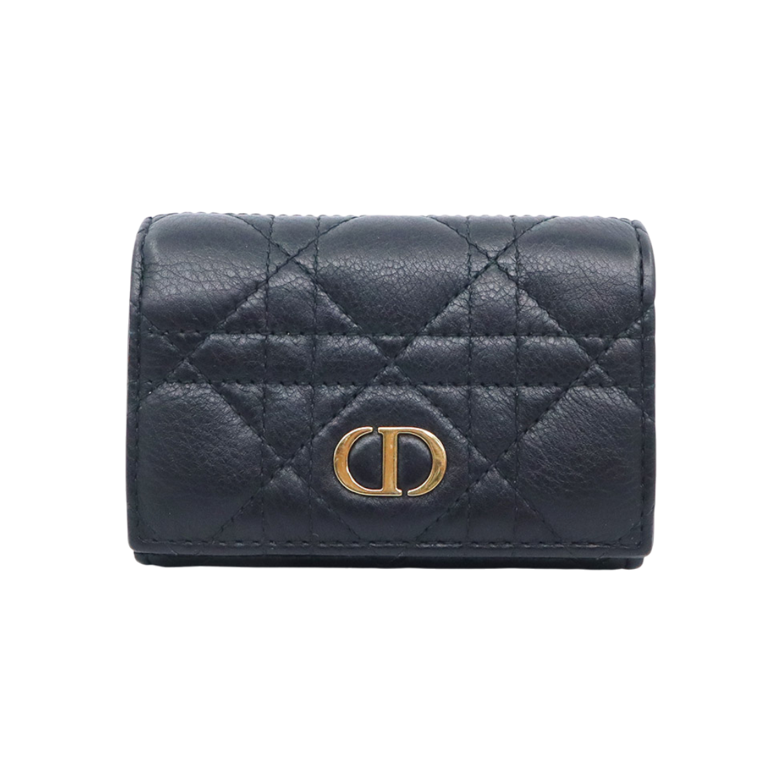 IT2GA44FCKNW Dior Caro Glycine Card Wallet in Black Supple Cannage Leather