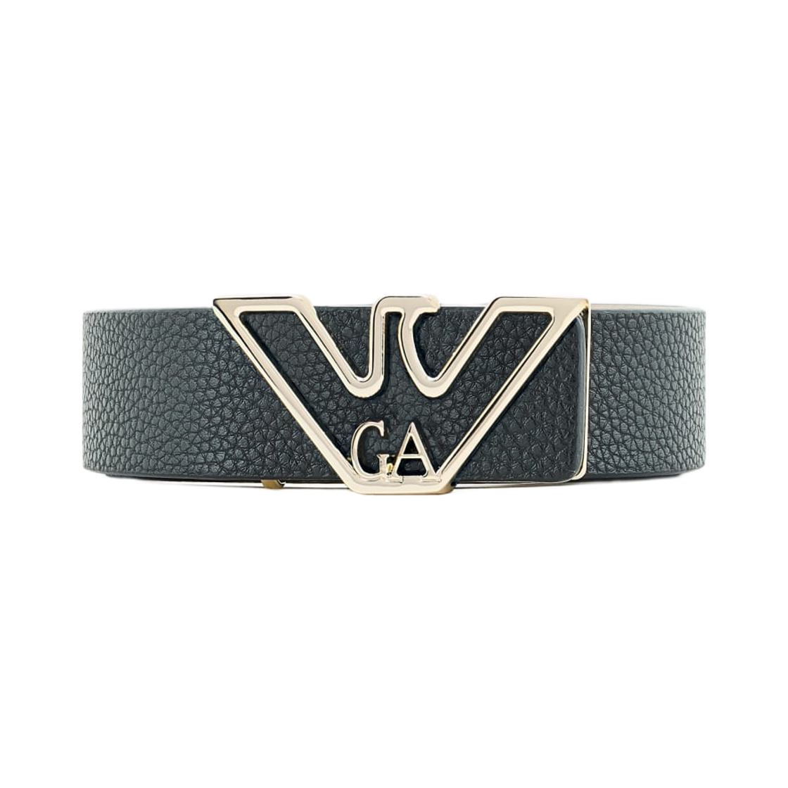 Y3I048YZB0X80001 Emporio Armani Deer Print Eagle Plate Belt Black