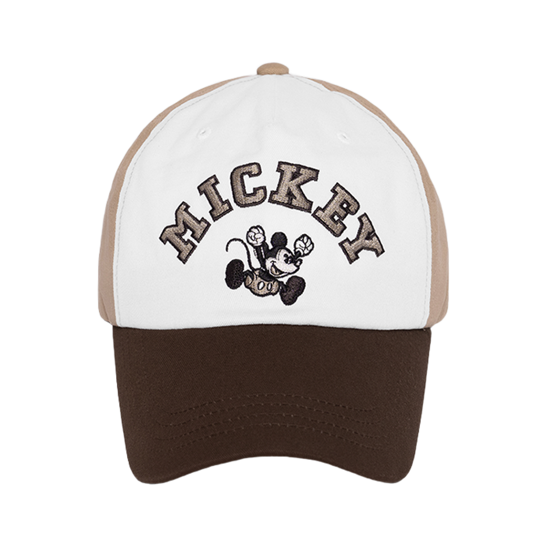 베루툼 컬러 블록 바이오 워싱 캡 (미키 마우스) 베이지 브라운(VERUTUM BC228B Color Block Bio Washing Cap (Mickey Mouse) Beige Brown) - 2