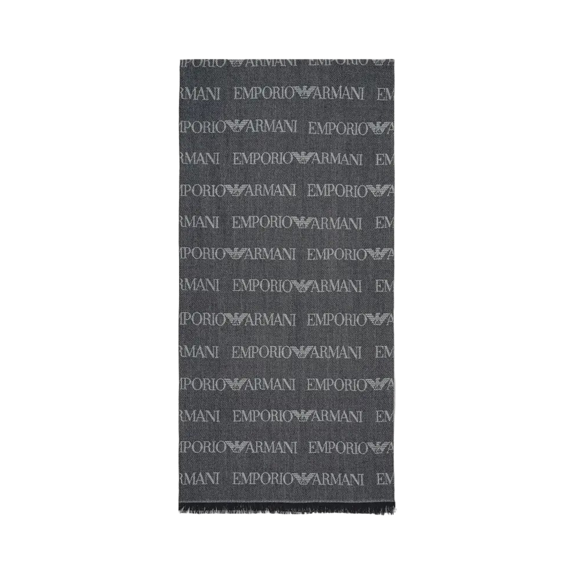 625060CC78600635 Emporio Armani Wool Blend Embossed Scarf Deep Navy Blue