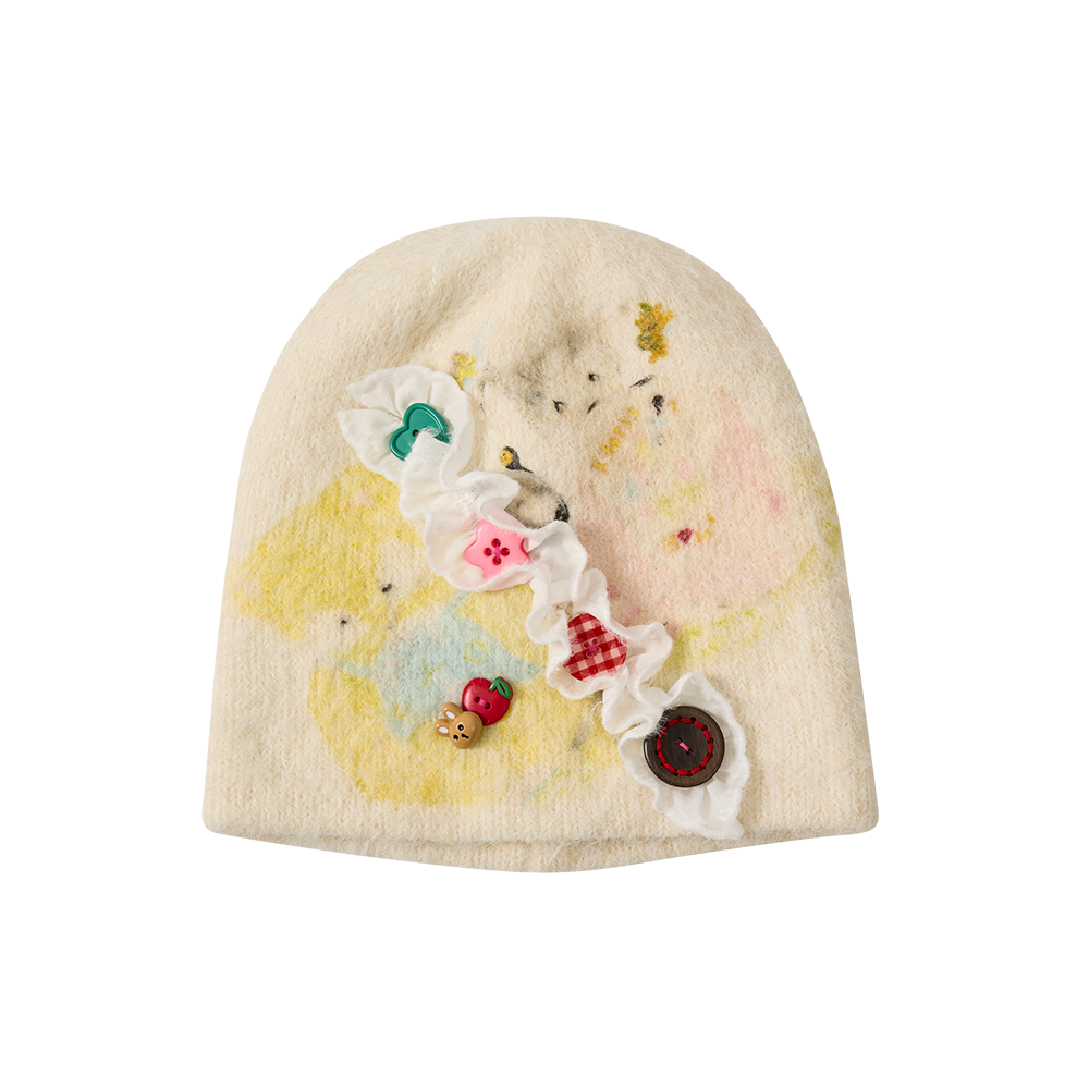 25FW2BN01 YOUTHBATH Button Lace Beanie