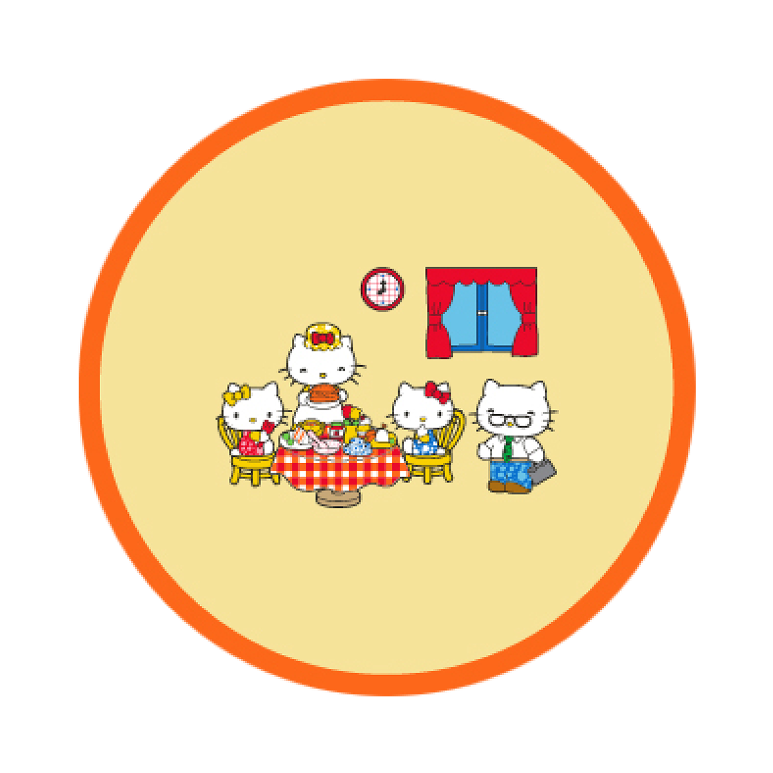 산리오 x 크로우캐년 헬로 키티 플랫 플레이트 옐로우(Sanrio x Crow Canyon Hello Kitty Flat Plate Yellow)