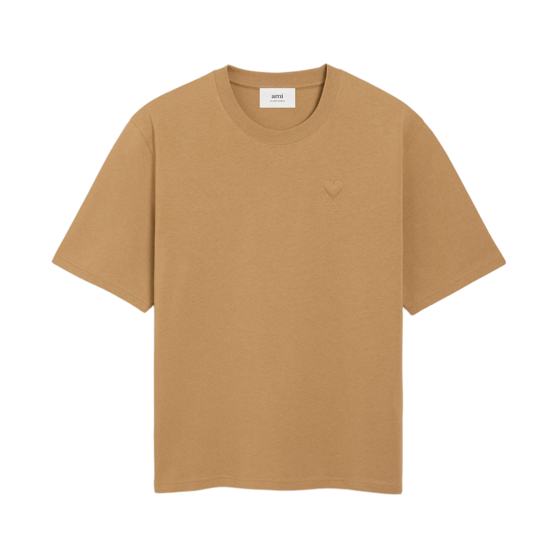 아미 톤온톤 하트 로고 코튼 코지 핏 티셔츠 카멜(AMI de Coeur Cotton Cosy Fit T-Shirt Camel) - 1