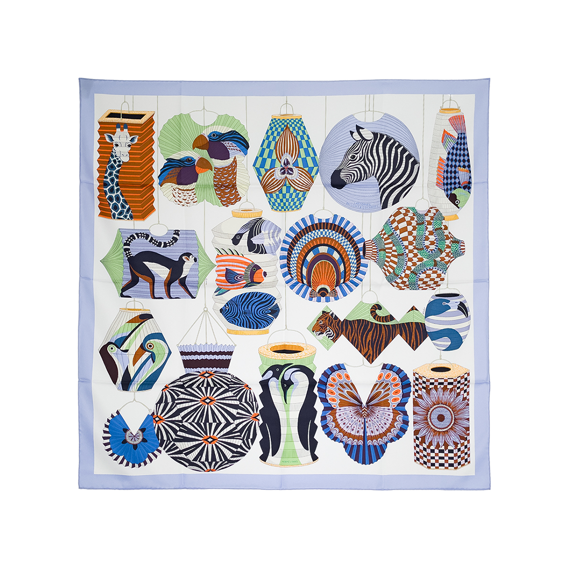 에르메스 랜턴 발롱 에 코카르드 까레스카프 90(5HS0237)(Hermes Lantern Ballon with Carre Scarf 90 (5HS0237))