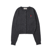 Express Holiday Merino Wool Blend Crop Cardigan Charcoal