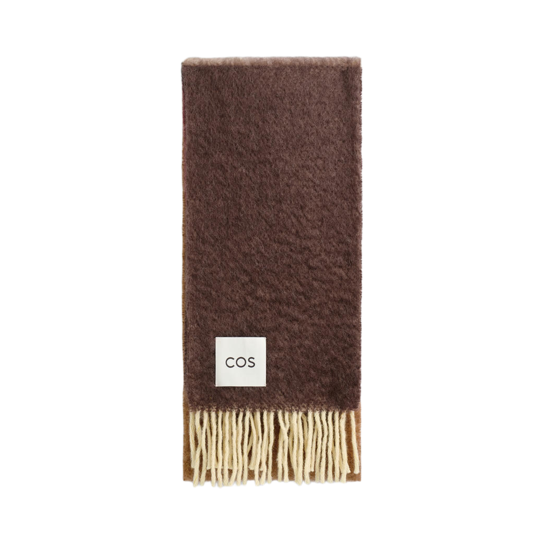 1253512008 COS Fringed Mohair Muffler Brown Pink