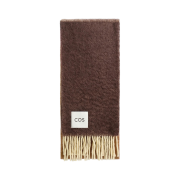 COS Fringed Mohair Muffler Brown Pink
