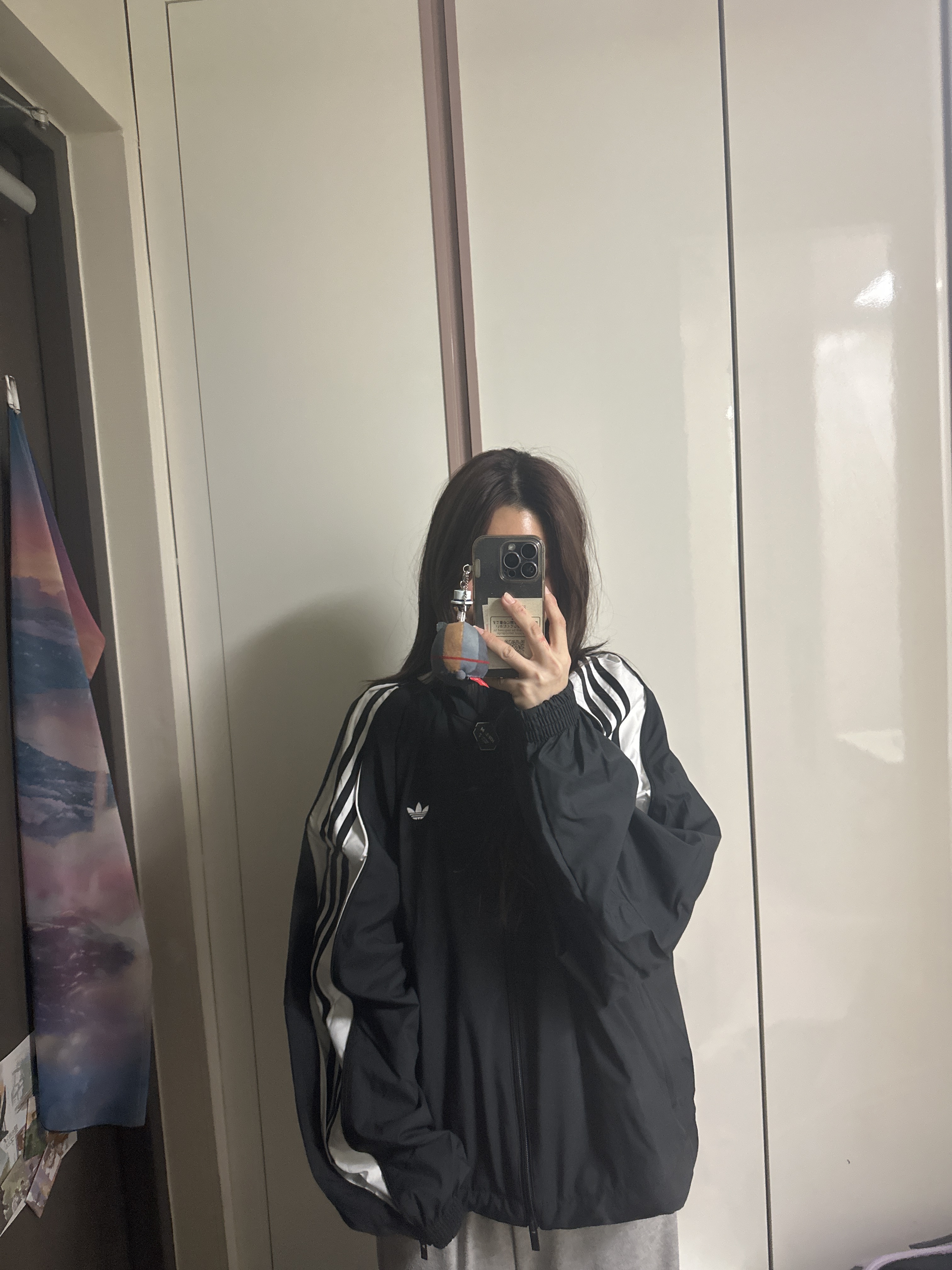 (W) Adidas Adilenium Season 3 Zip Track Top Black - KR Sizing 착용 스타일