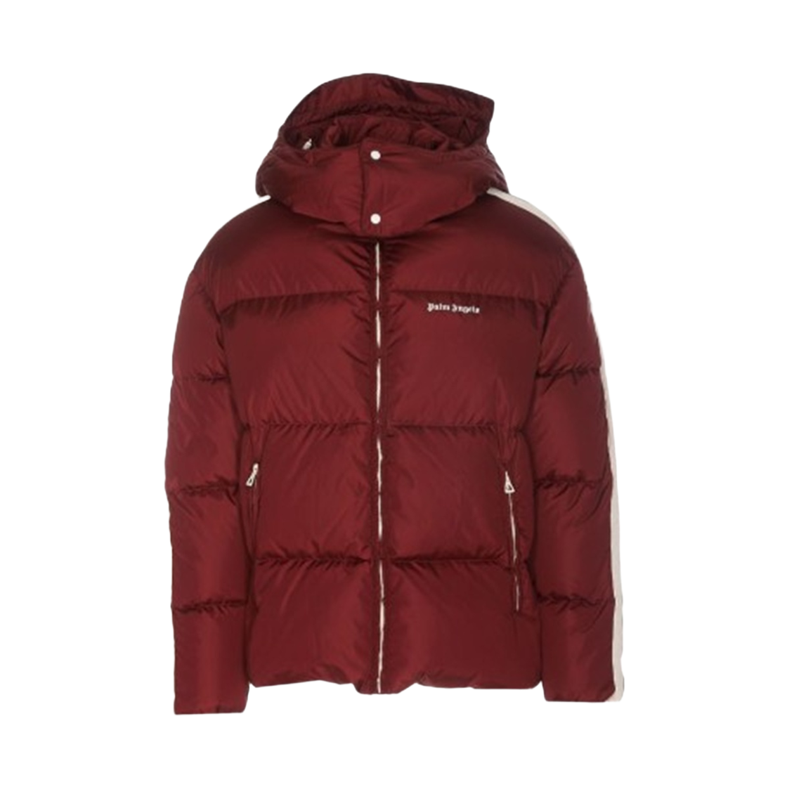 팜엔젤스 후디드 트랙 다운 재킷 - 버건디(Palm Angels Hooded Track Down Jacket - Burgundy)