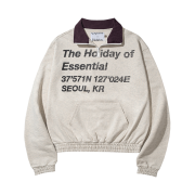 Express Holiday Holiday Essential Half Zip-Up Melange White