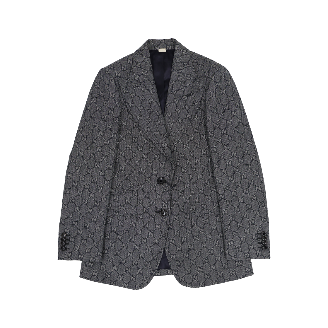 ITDT3UVQSJA9 Gucci 721089 GG Wool Jacquard Jacket - Gray
