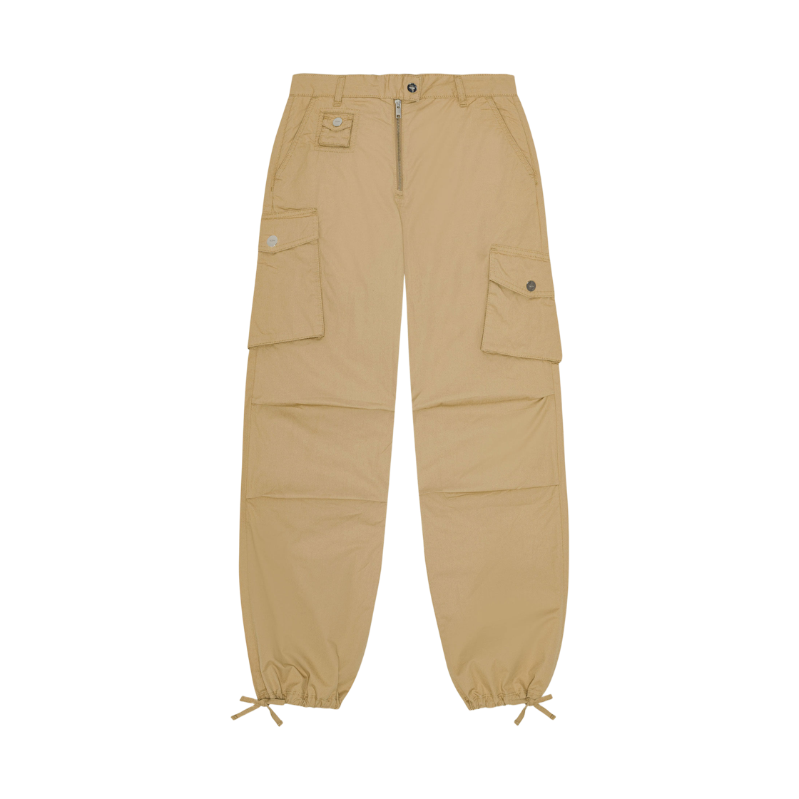 W0506-061 (W) Ganni Washed Twill Trousers Camel