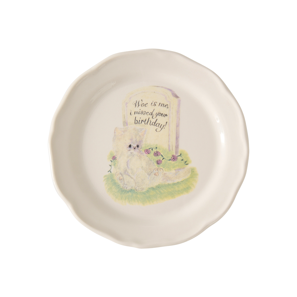 25FW2CR04 YB X Motka Ceramic Tray_Graveyard Cat