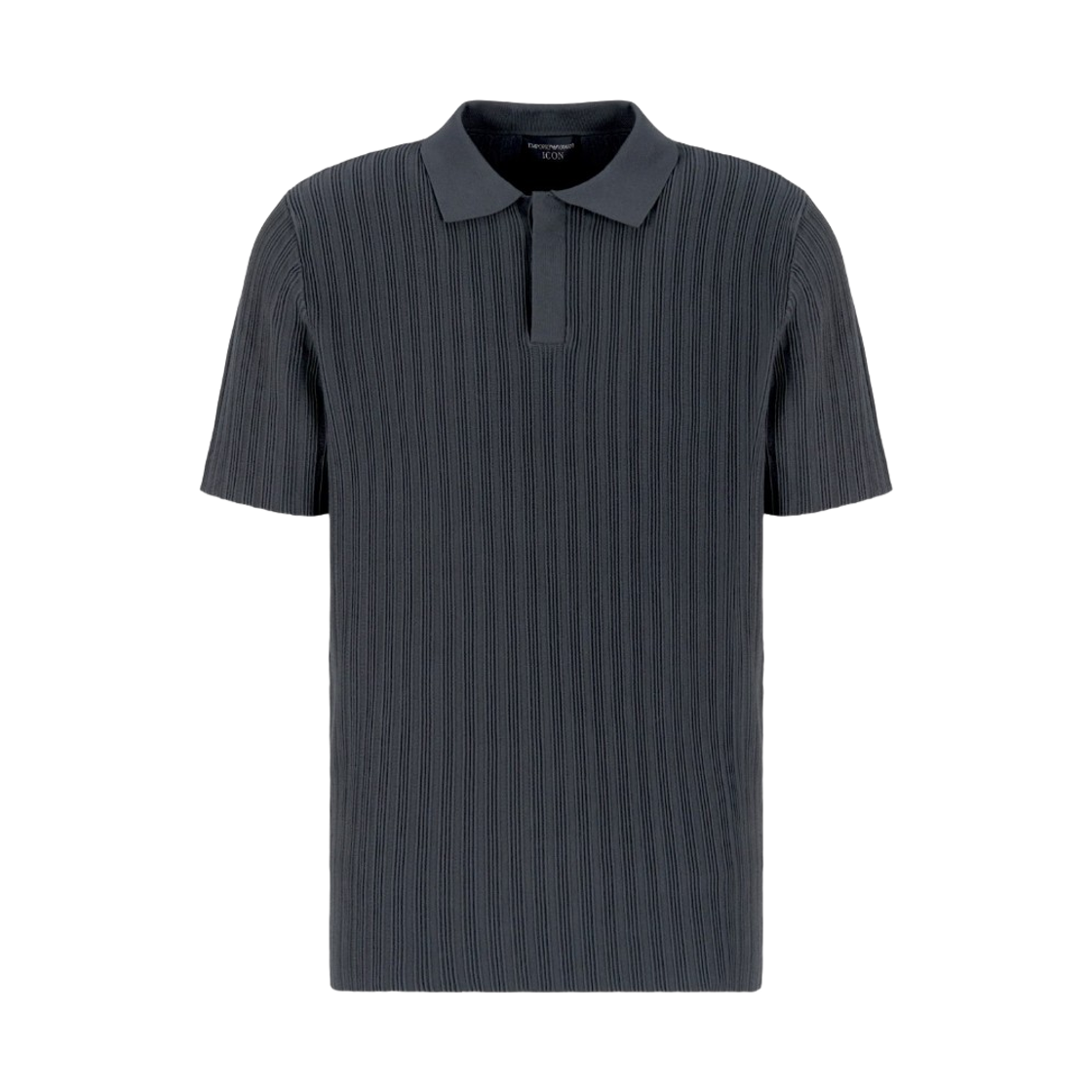 엠포리오 아르마니 아이콘 버티컬 오토만 스티치 비스코스 폴로넥 점퍼 그레이(Emporio Armani Icon Vertical Ottoman Stitch Viscose Polo Neck Jumper Grey) - 1