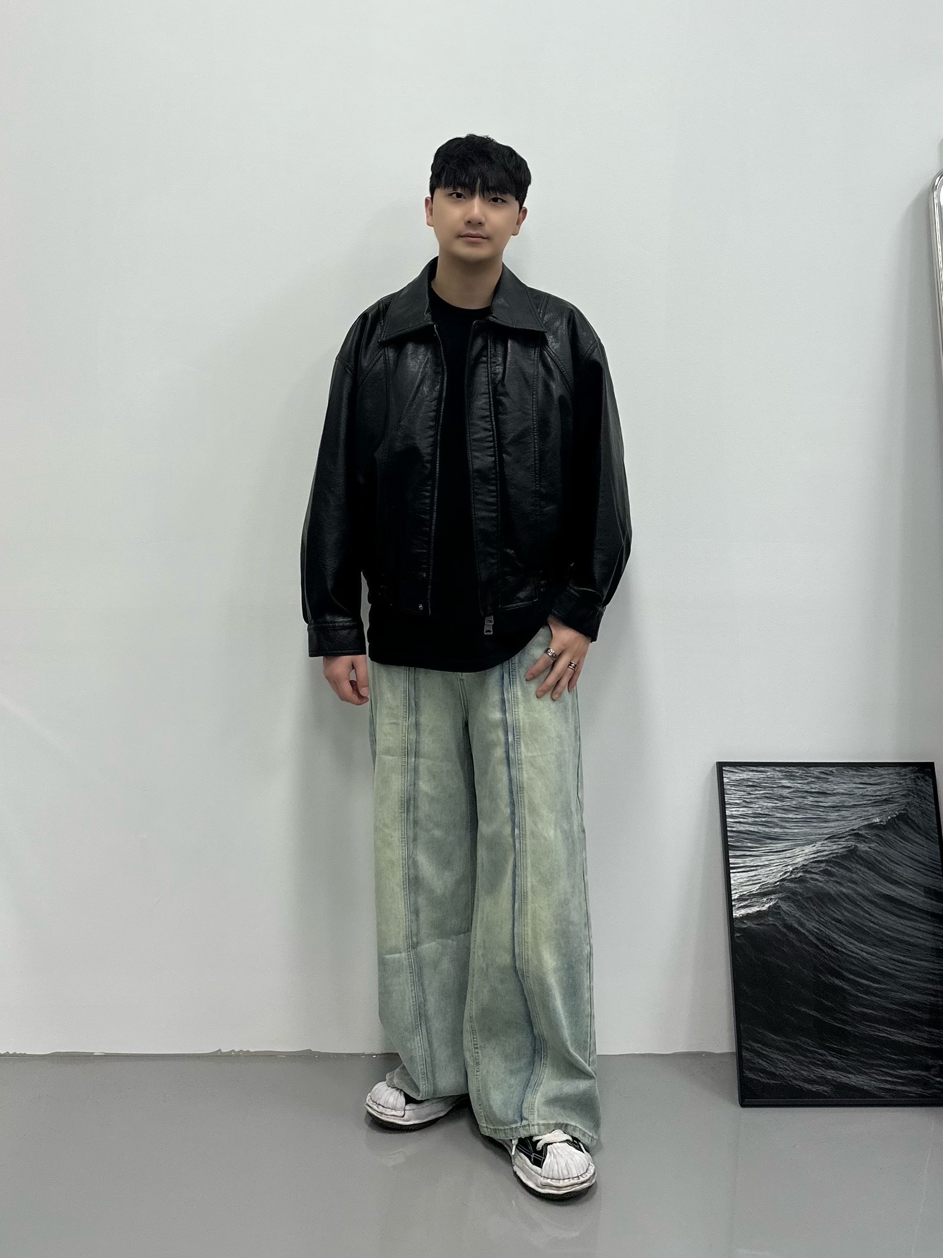Maison Mihara Yasuhiro Peterson OG Sole Canvas Low Sneakers Black 착용 스타일 - 1