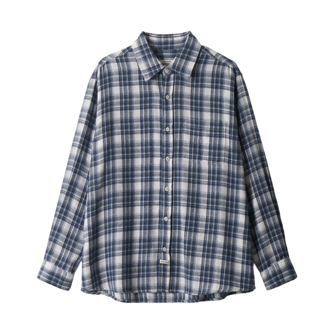 - (W) Aviemuah Vintage Distressed Check Shirt Navy